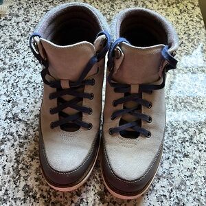 Cole Haans light gray waterproof boots